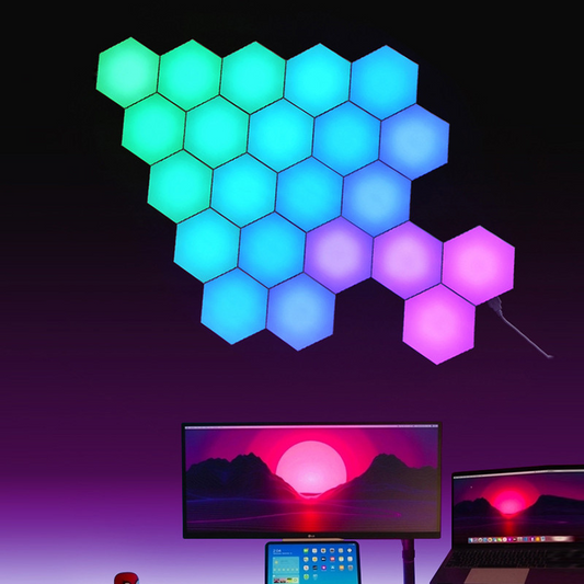 Panneau mural hexagonal RVB